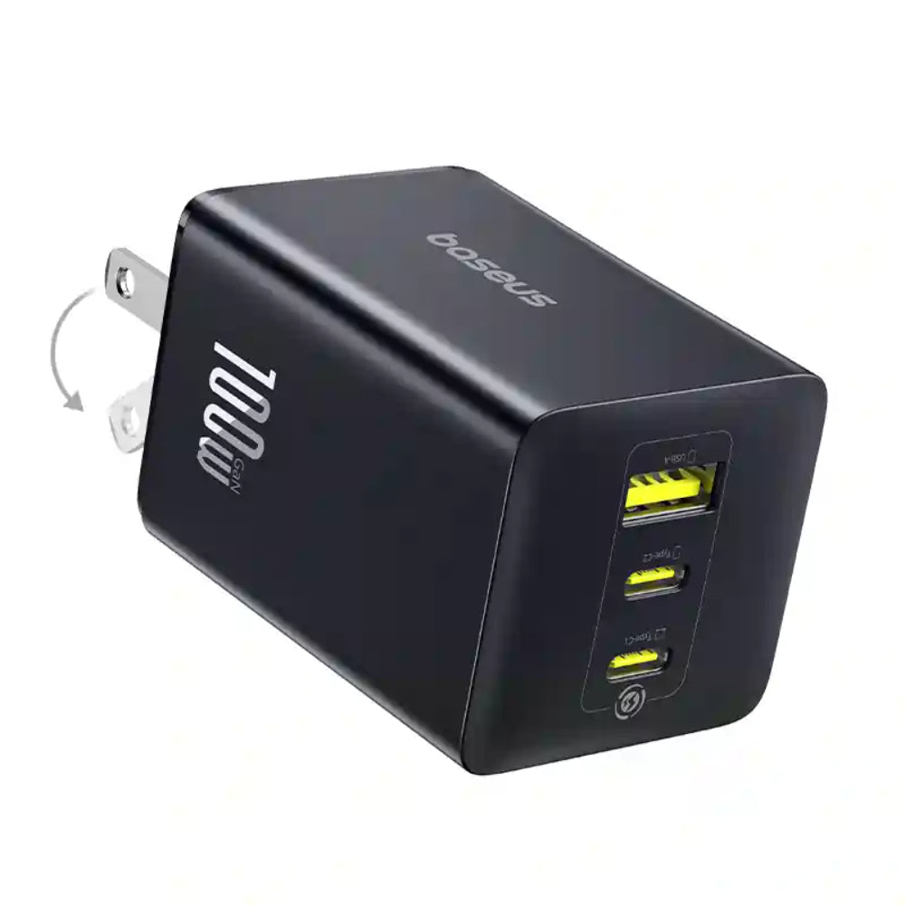 BASEUS Enerfill FE11 | 100W GaN Wall Charger (2×USB‑C + 1×USB‑A)