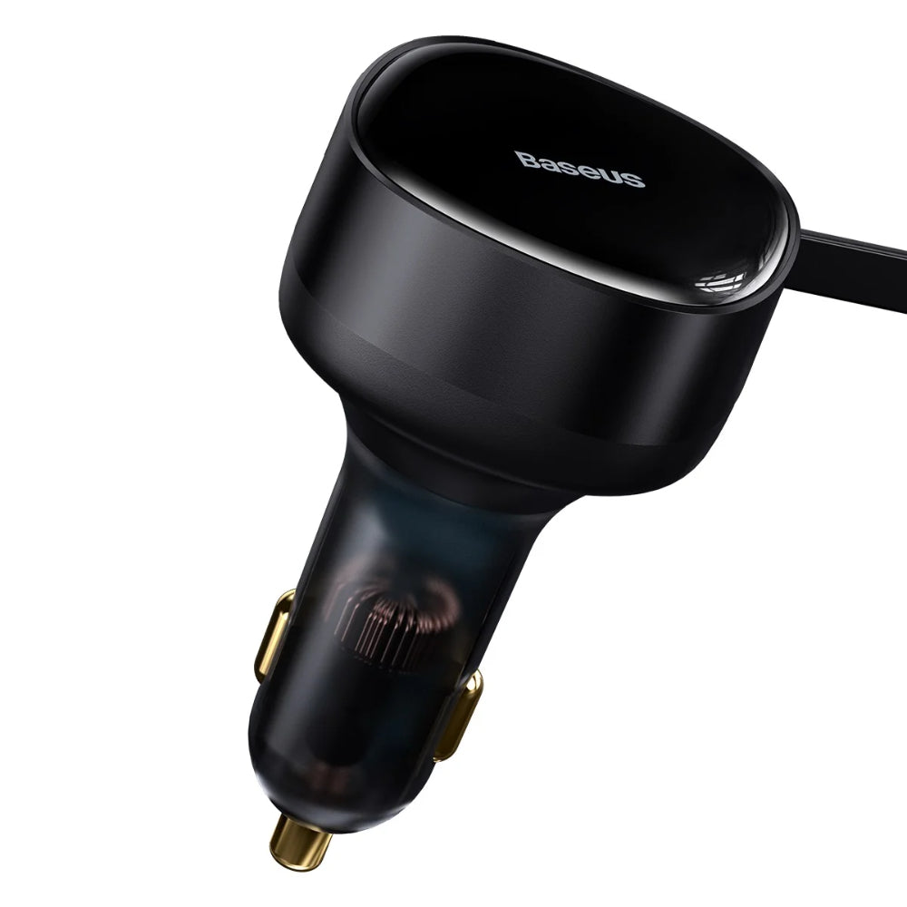 BASEUS Enjoyment Series | 30W Car Charger with Built‑in Cable (USB‑C + Lightning) – Model CCGTX00001