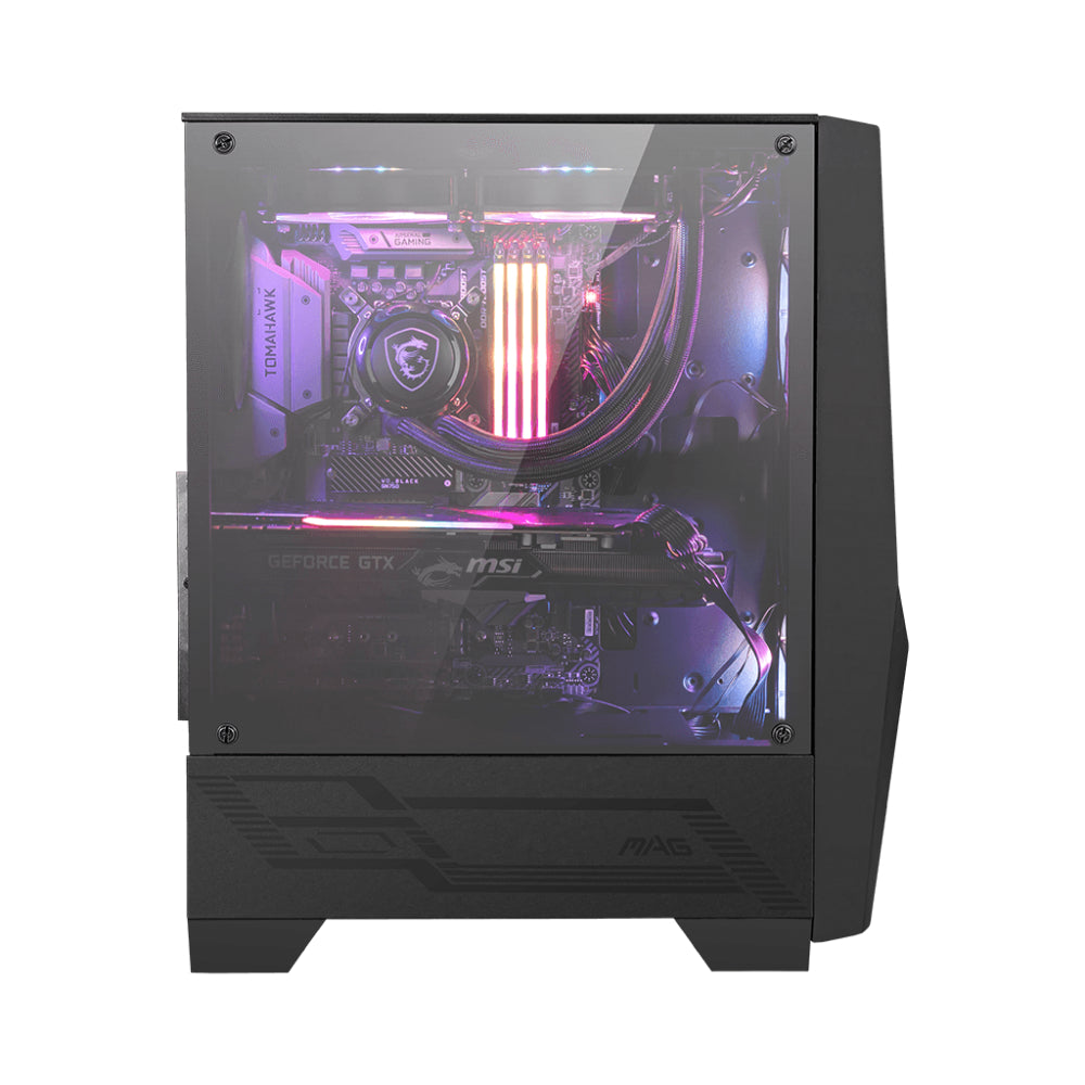 MSI MAG FORGE 100R Mid-Tower Gaming Case | ARGB Lighting, ATX Support, Advanced Cooling, and Tool-Free Storage
