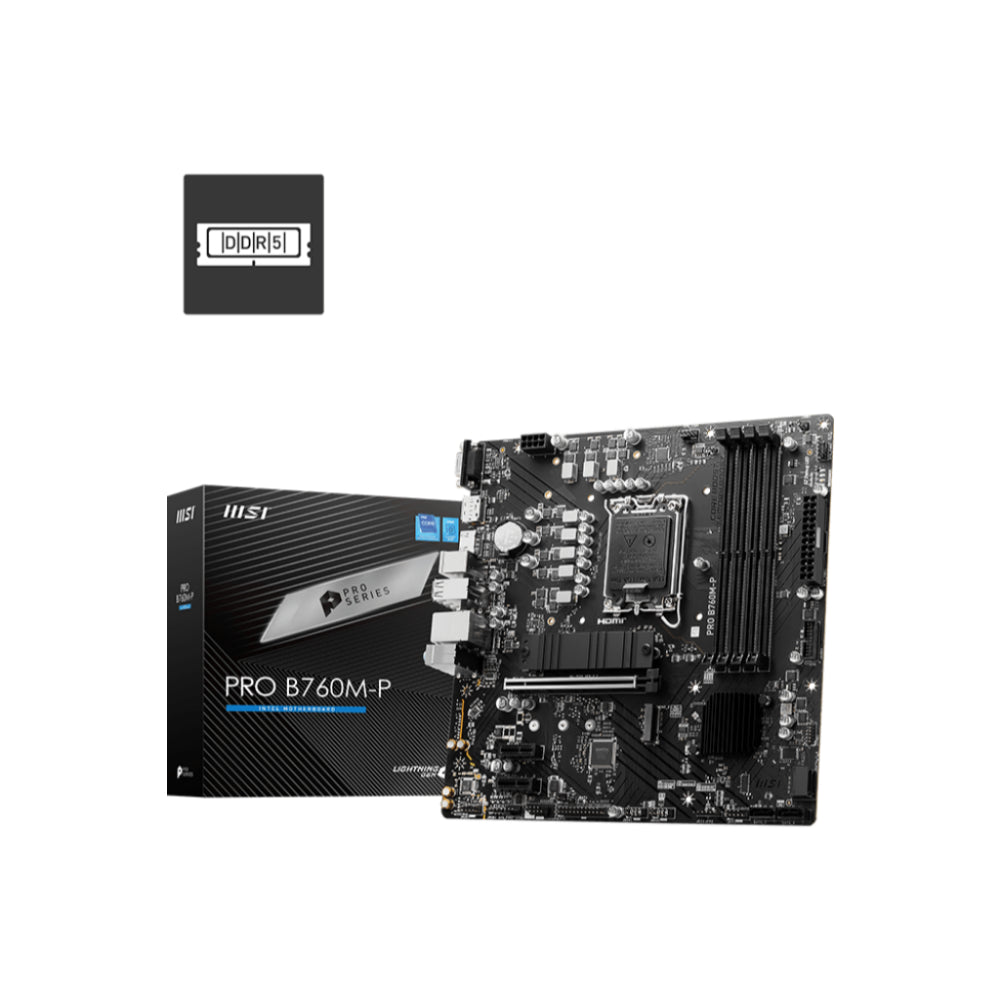 MSI PRO B760M-P DDR5 mATX Motherboard | Power, Efficiency & Next-Gen Memory Support