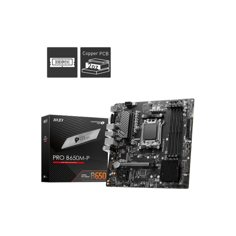 MSI PRO B650M-P | DDR5 Micro-ATX Motherboard for AMD AM5 Platform