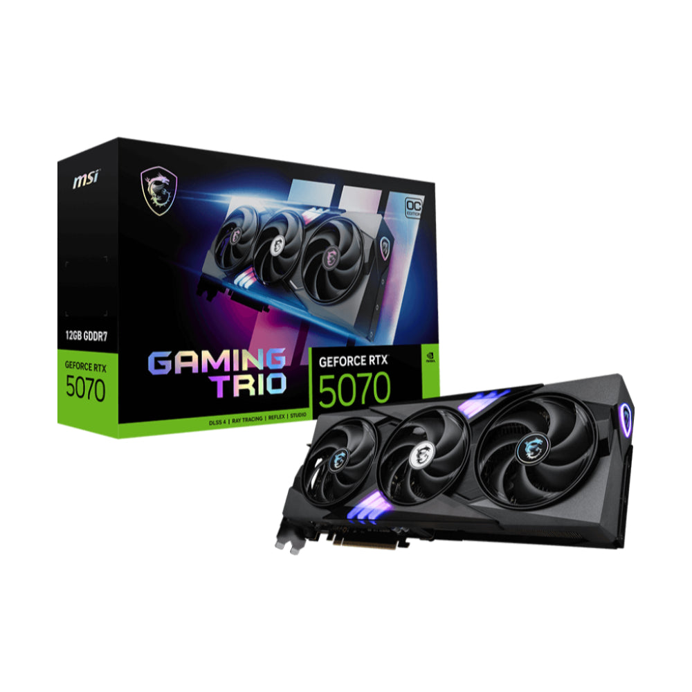 MSI GeForce RTX 5070 12G GAMING TRIO OC Graphics Card | Blackwell Architecture with 12GB GDDR7, DLSS 4 & Triple-Fan Cooling