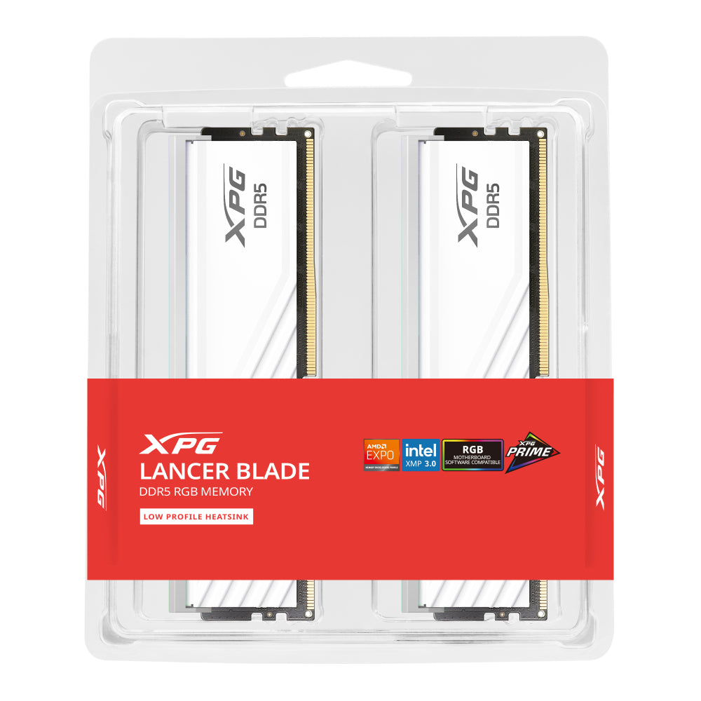 XPG 32GB DDR5 RAM 6000MHz LANCER BLADE DESKTOP RGB ( Dual Pack 16 x 2 ) | CL 30-40-40 | Compact Performance with Stunning Lighting