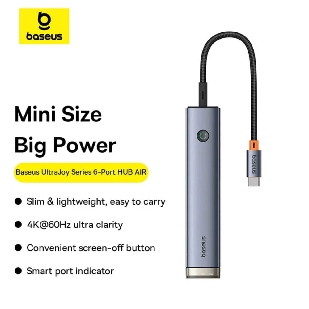BASEUS UltraJoy | 6‑in‑1 Type‑C Converter – Model B00052802811‑02