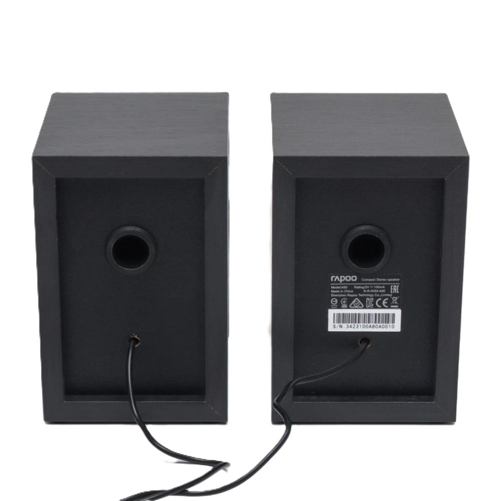 Rapoo A80 Compact Stereo Speaker | 2.0 Wired Multimedia Speakers | USB Powered | 6W RMS Output