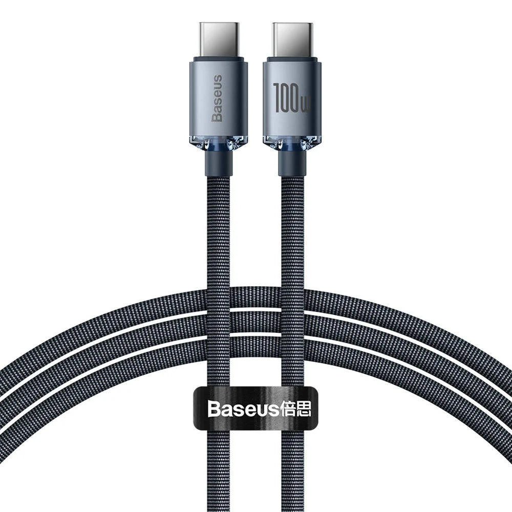 Baseus Crystal Shine Series | Fast Charging Data Cable Type-C to Type-C 100W – 1.2m Black