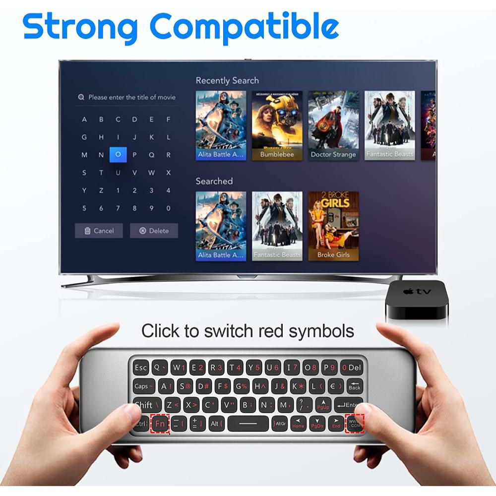 Wechip W3 Air Mouse Remote | 2.4GHz Motion Sensing Wireless Keyboard with IR Learning for Smart TV & Android TV Box