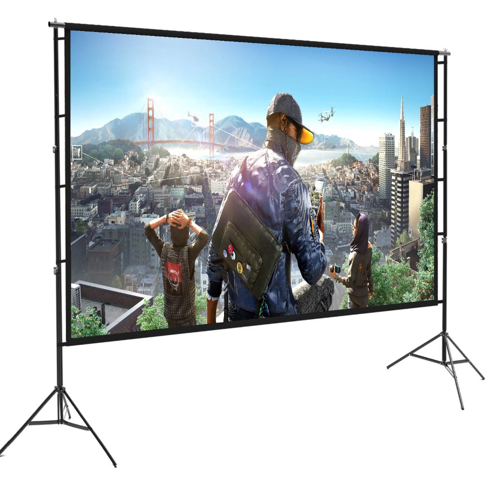 Speed-X Projector Screen 150-Inch | Tripod Portable Double Stand | 8×10 Feet | 4:3 Aspect Ratio