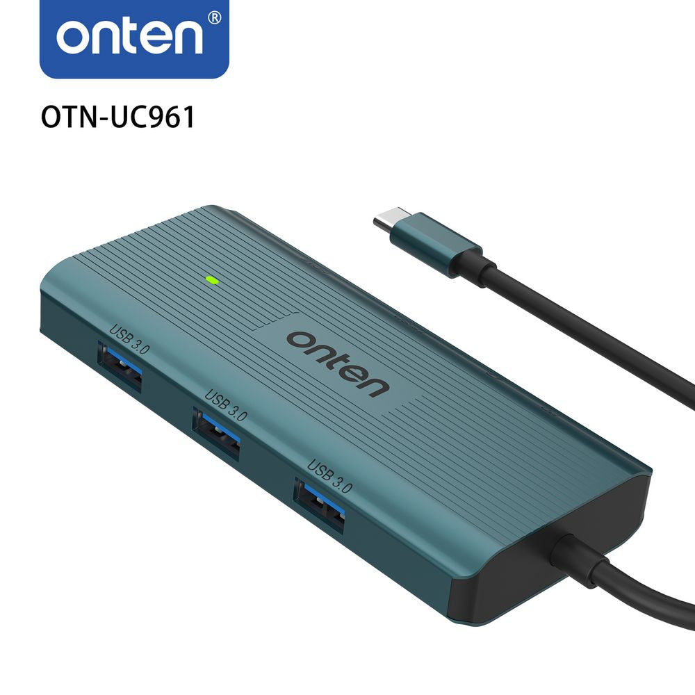 Onten OTN-UC961 | 9-in-1 USB-C Multi-Function Docking Station | 4K HDMI + VGA + USB 3.0 + SD/TF + RJ45 + 3.5mm Audio + 100W PD Charging | For MacBook, iPad Pro, Windows Laptops, Tablets