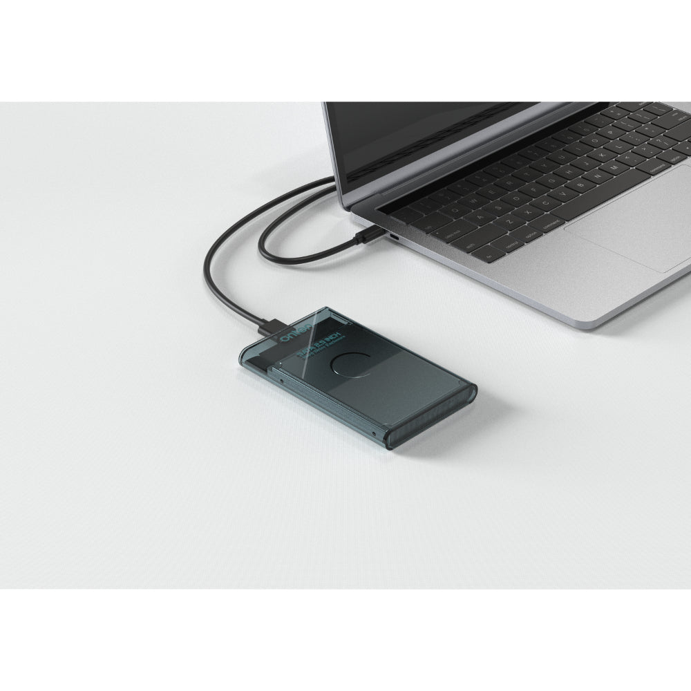 Onten | 2.5" External Hard Drive Box | USB 3.0 Interface | Complimentary Data Cable | Tool-Free Design | LED Indicator | For SATA HDD/SSD | For Windows, macOS, Linux