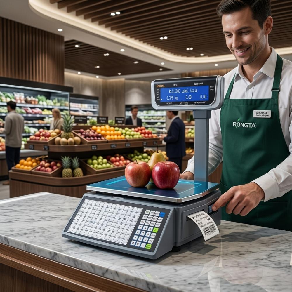 Speed-X RLS1100C Digital WiFi Barcode Label Printing Scale | 203 DPI | 58mm Label Printing | Price Computing Scale | WiFi + Serial + Network
