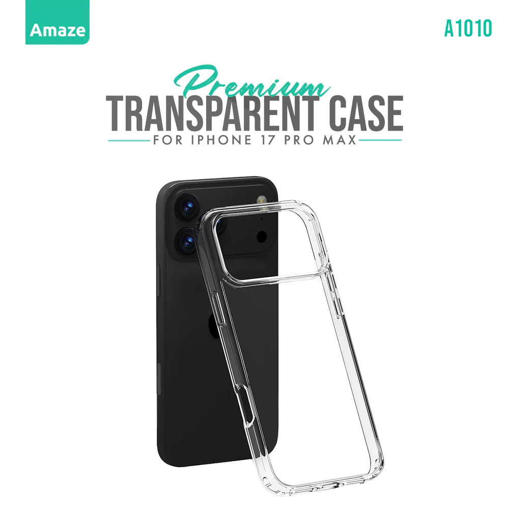 Amaze A1010 Premium Transparent Case | Soft Silicon Back Cover | Shock Absorption | Anti-Yellowing | Slim Fit | For iPhone 17 