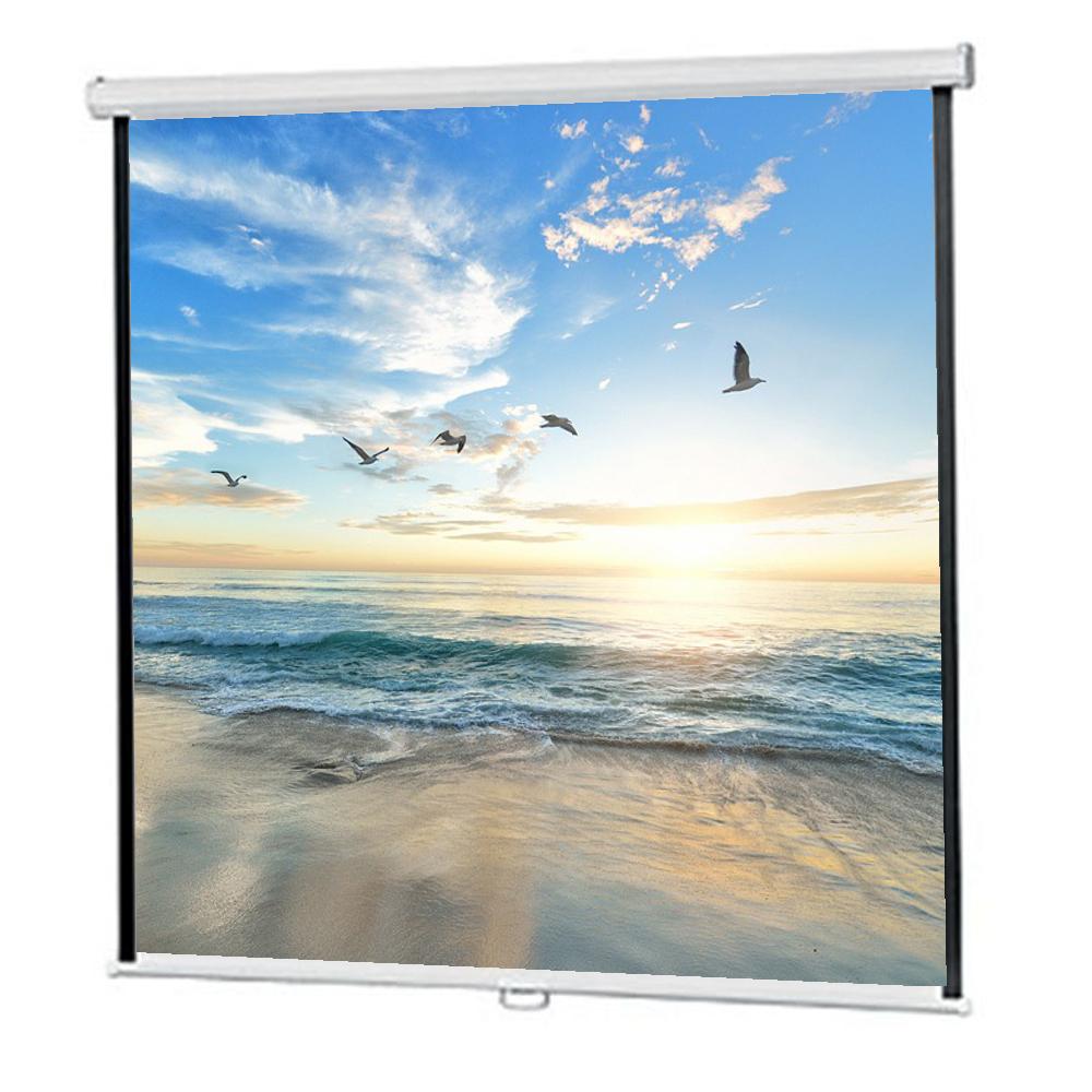 Speed-X Projector Screen 72-Inch | Manual Pull-Down | 6×6 Feet | 1:1 Aspect Ratio | Matte White