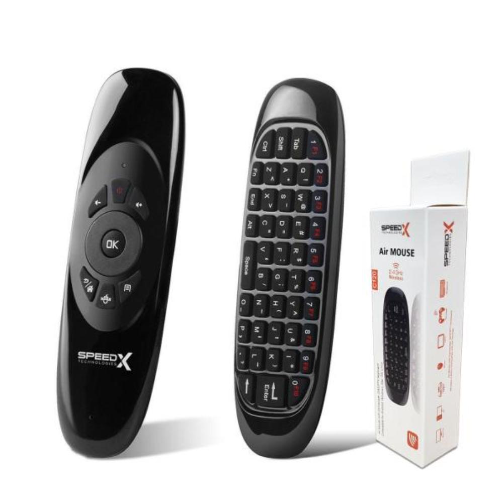 Speed-X Air Mouse C120 | 2.4GHz Wireless Remote with QWERTY Keyboard for Android & Smart TV