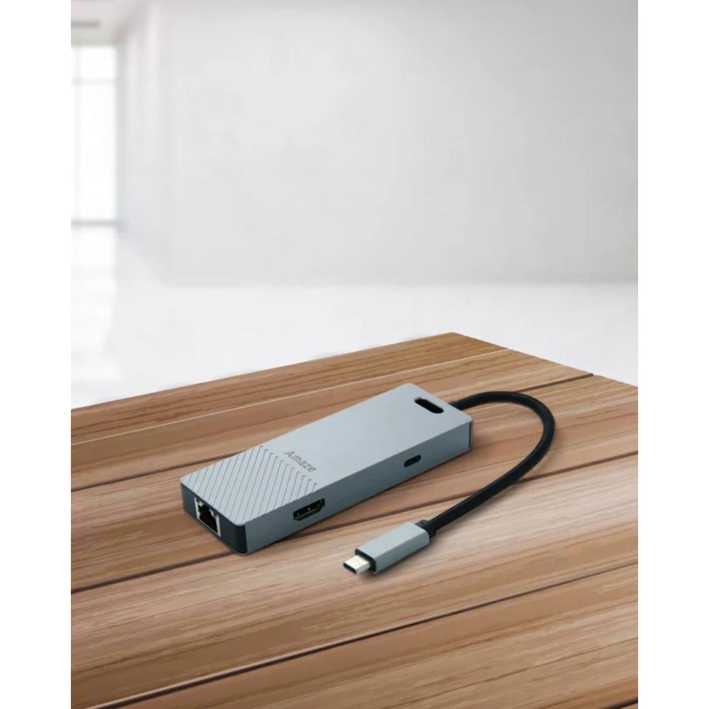 Amaze A326 | Alloy Series 6-in-1 Multiport Hub | HDMI 4K@60Hz, Gigabit LAN, USB 3.0, PD 100W