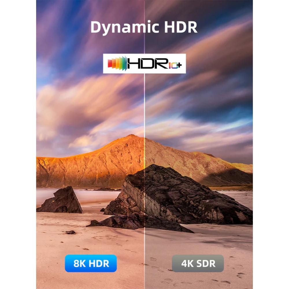 CABLETIME CH12 HDMI 2.1 Cable | 8K@60Hz, 4K@120Hz, 48Gbps, Gold-Plated, 1M/2M/3M/5M