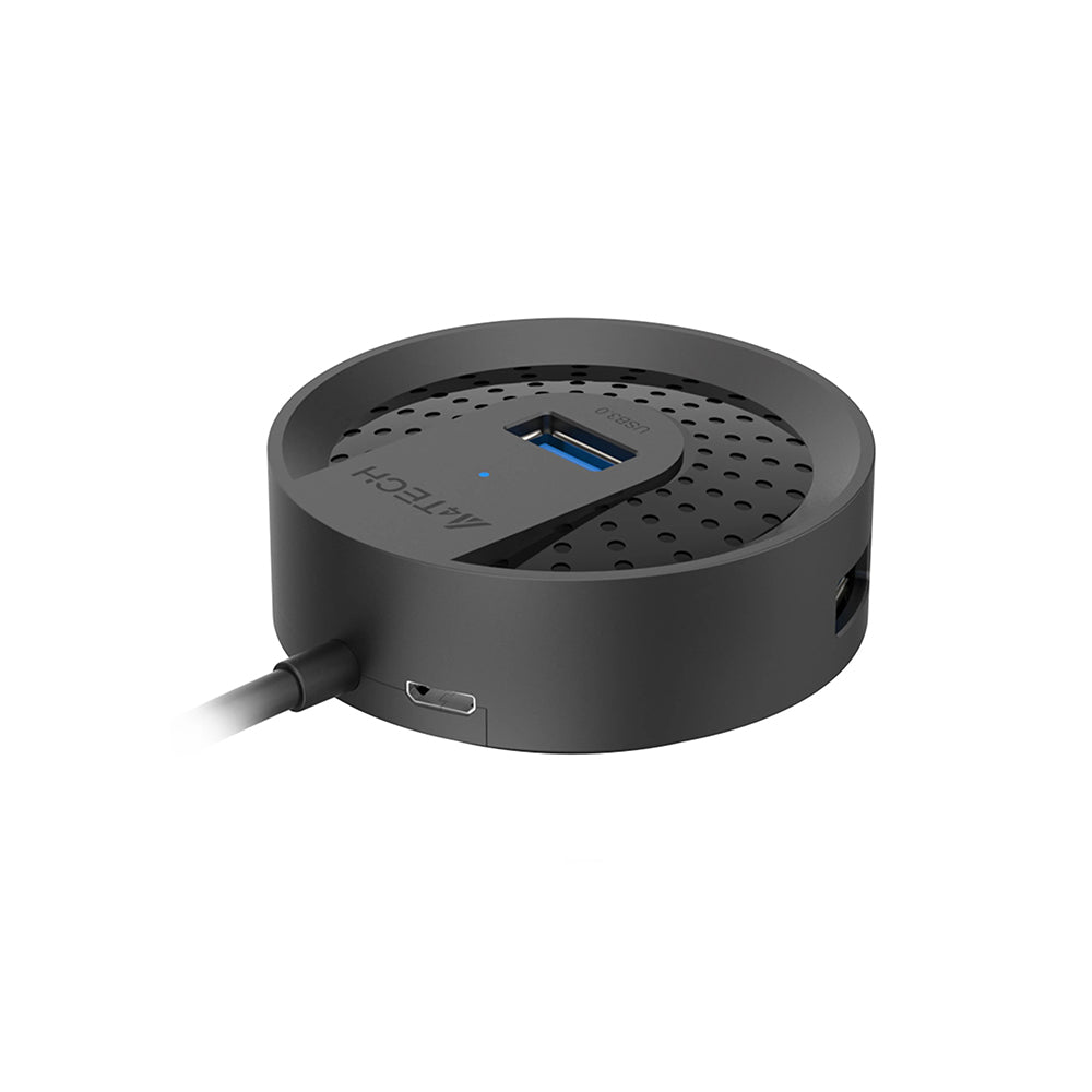 A4Tech HUB-30 | 4-Port USB 3.0 Hub | Super-Speed 5120 Mbps | Black