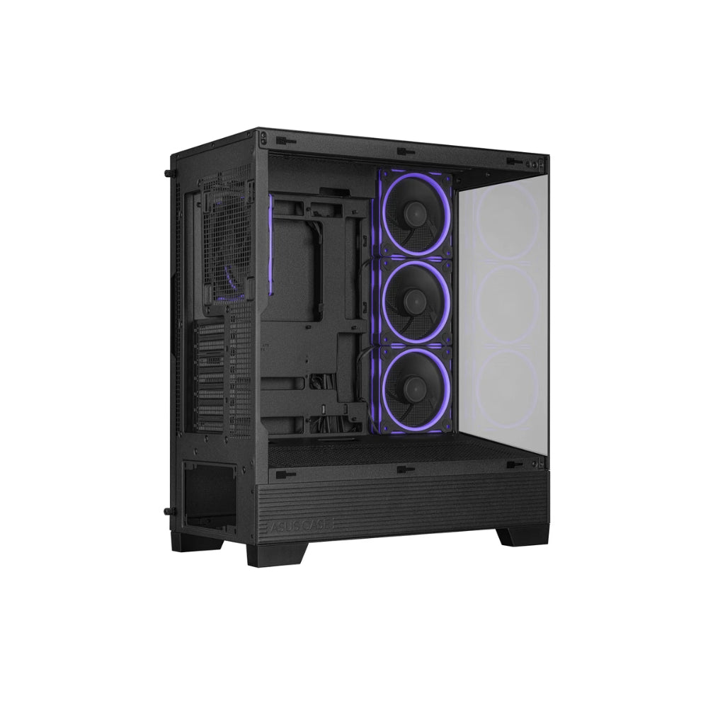ASUS A31 Plus TG ARGB | Black ATX PC Case | Pre-Installed ARGB Fans | Tempered Glass Front Panel