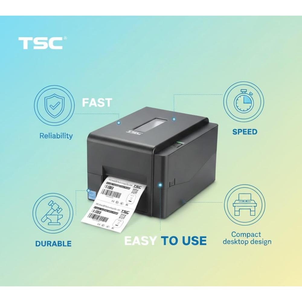 TSC TE244 Barcode Label Printer | 4" Desktop | 203 DPI | Thermal Transfer & Direct Thermal | USB