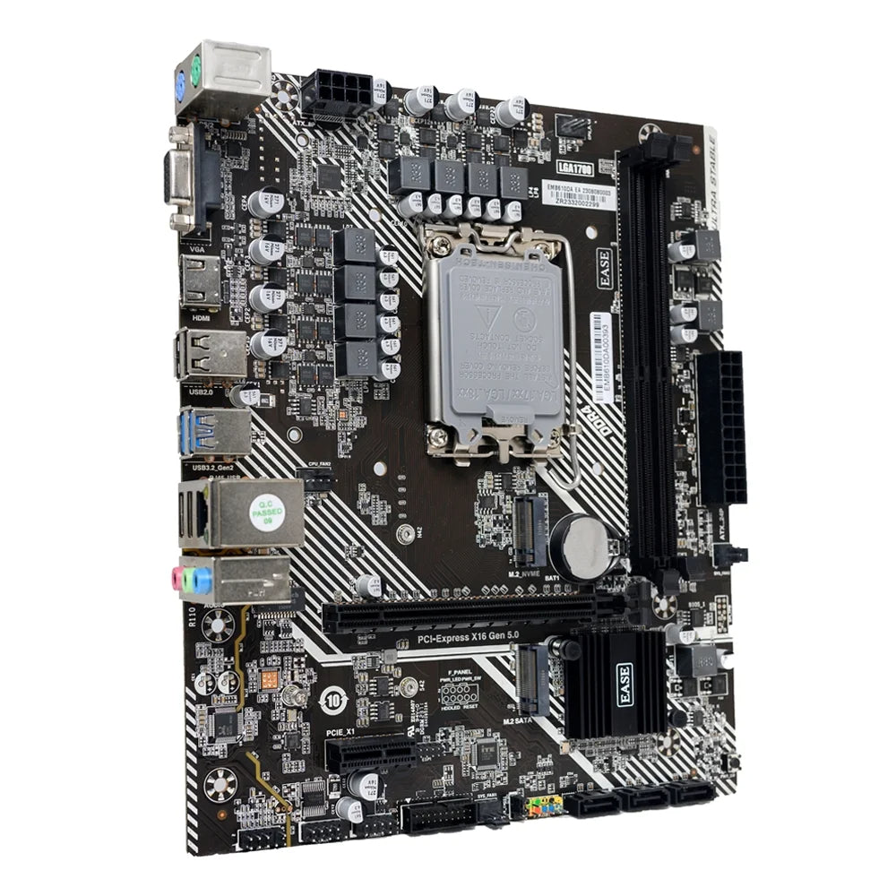 EASE H610ME DDR5 Motherboard | Intel 12th–14th Gen | LGA1700 | Micro-ATX | Windows 11 Compatible