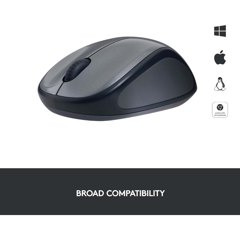 Logitech M235 Wireless Mouse | Black | Compact Design | 2.4GHz Wireless | Plug-and-Play Nano Receiver | 1000 DPI Optical Tracking