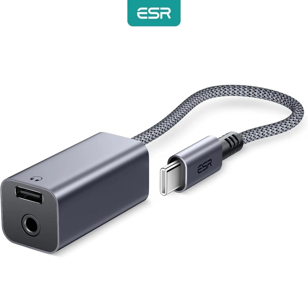 ESR | USB Type-C to 3.5mm Headphone Adapter 2-in-1 with PD Fast Charging