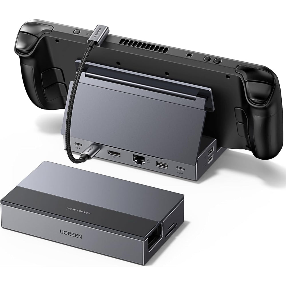Ugreen 55733 | Steam Deck Dock | 9-in-1 USB-C Docking Station with Foldable Stand | 4K@120Hz DP, Gigabit Ethernet, 100W PD, 10Gbps USB-A & USB-C 3.2