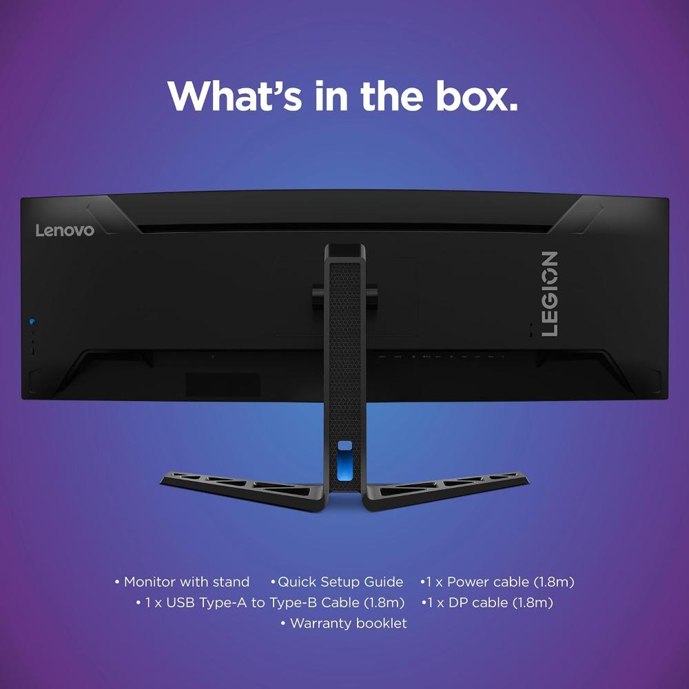 Lenovo Legion R45w-30 Gaming Monitor | 44.5" Dual QHD 32:9 Curved VA | 170Hz Overclock | 1ms MPRT | 1500R | 450 nits | 99% sRGB | 90% DCI-P3 | HDR400 | FreeSync Premium Pro | USB-C 75W | RJ45 | KVM