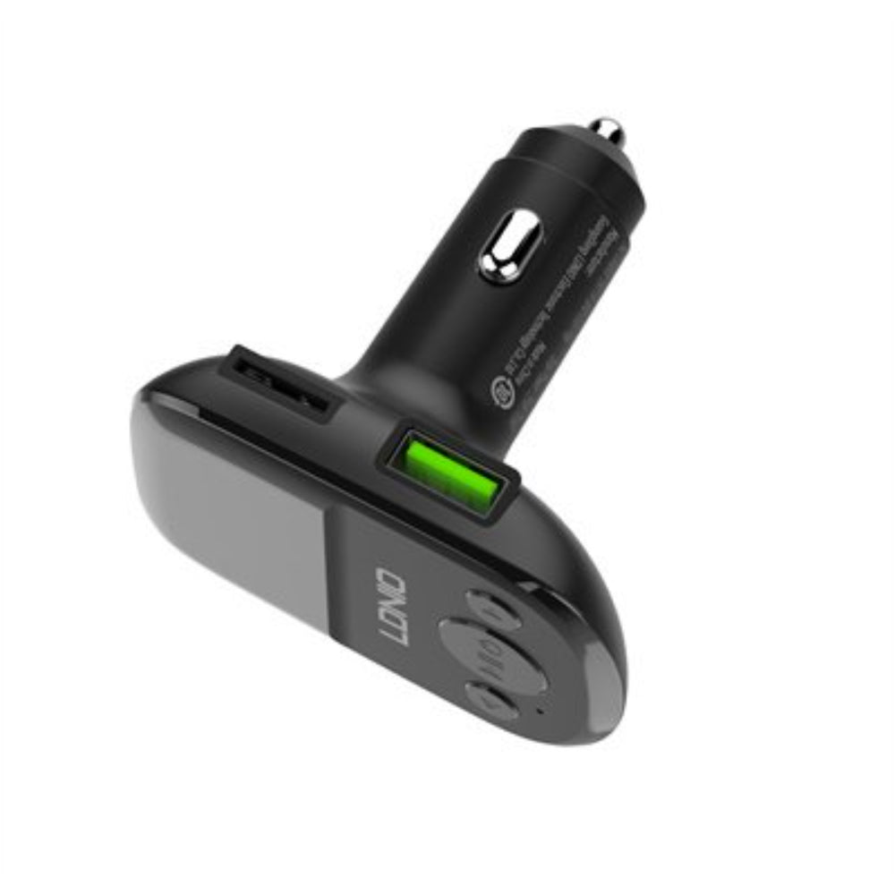 LDNIO C706Q | 25W Bluetooth 5.0 Car Charger, FM Transmitter, 2 USB Ports, QC3.0, LED Display, Micro Cable Included