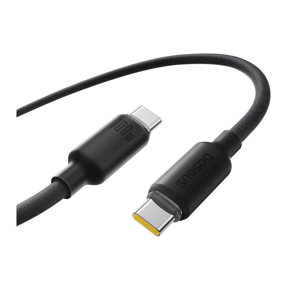 BASEUS Foamed Silicone | Fast Charging Data Cable USB‑C to USB‑C 100W (Comic Black, 2m) – Model E0426704