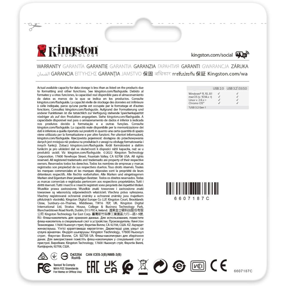 Kingston DataTraveler Exodia Onyx | USB 3.2 Gen 1 Flash Drive 64GB – 256GB | Sleek Portable Storage