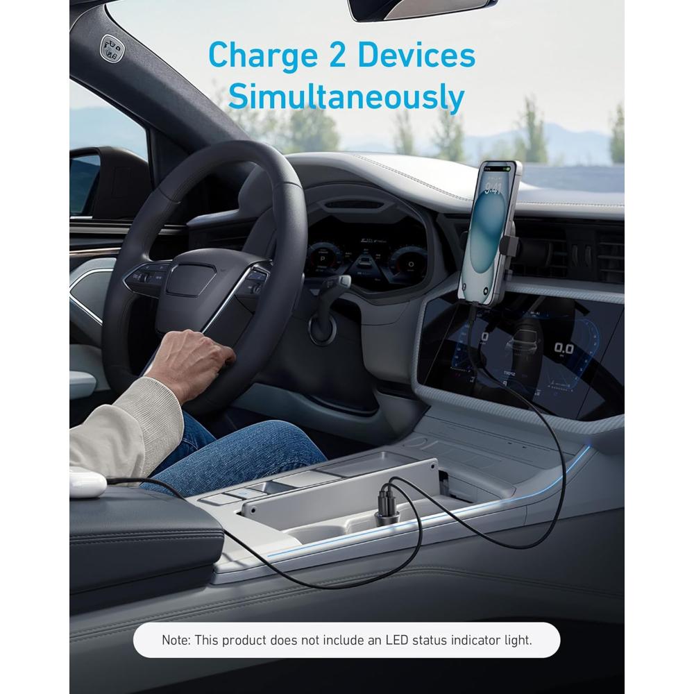 Anker USB-C Car Charger 30W 2-Port with PowerIQ 3.0 | A2741