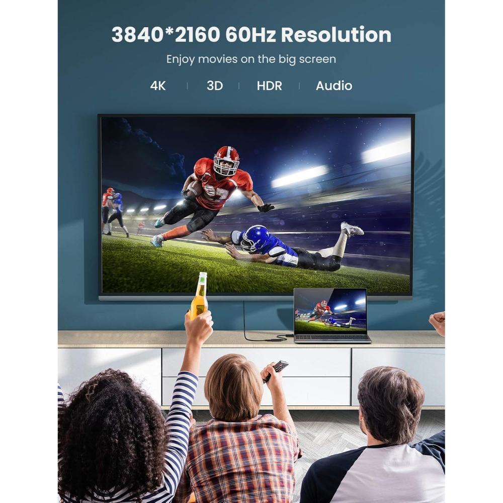 UGREEN 70694 DisplayPort to HDMI Adapter 4K@60Hz | DP Male to HDMI Female | 2K@120Hz | 1080p@144Hz | 25cm Compact Converter