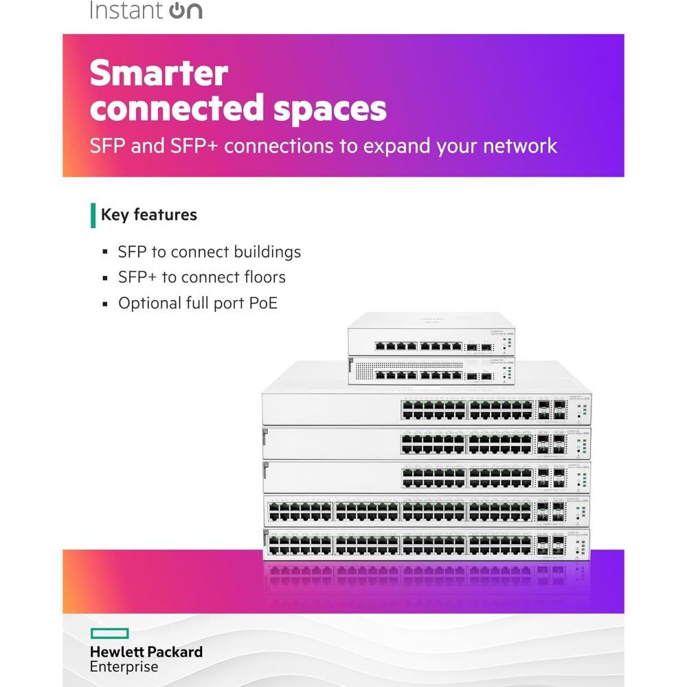 HPE Networking Instant On 1930 24-Port Gigabit CL4 PoE Switch | 4 × SFP+ Uplinks | 370W PoE Budget | Smart Managed | JL684B