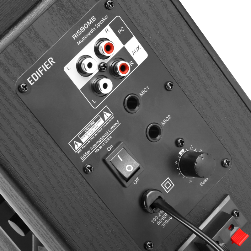 Edifier R1580MB Active 2.0 Bookshelf Speaker Set | 42W Output, Dual Mic Inputs, Wireless Remote