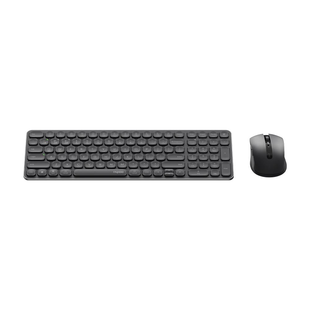 RAPOO 9350S Multi-Mode Wireless Keyboard & Mouse Combo | Bluetooth 4.0/5.0 + 2.4GHz | 2400 DPI | Ultra-Slim Aluminum Keyboard