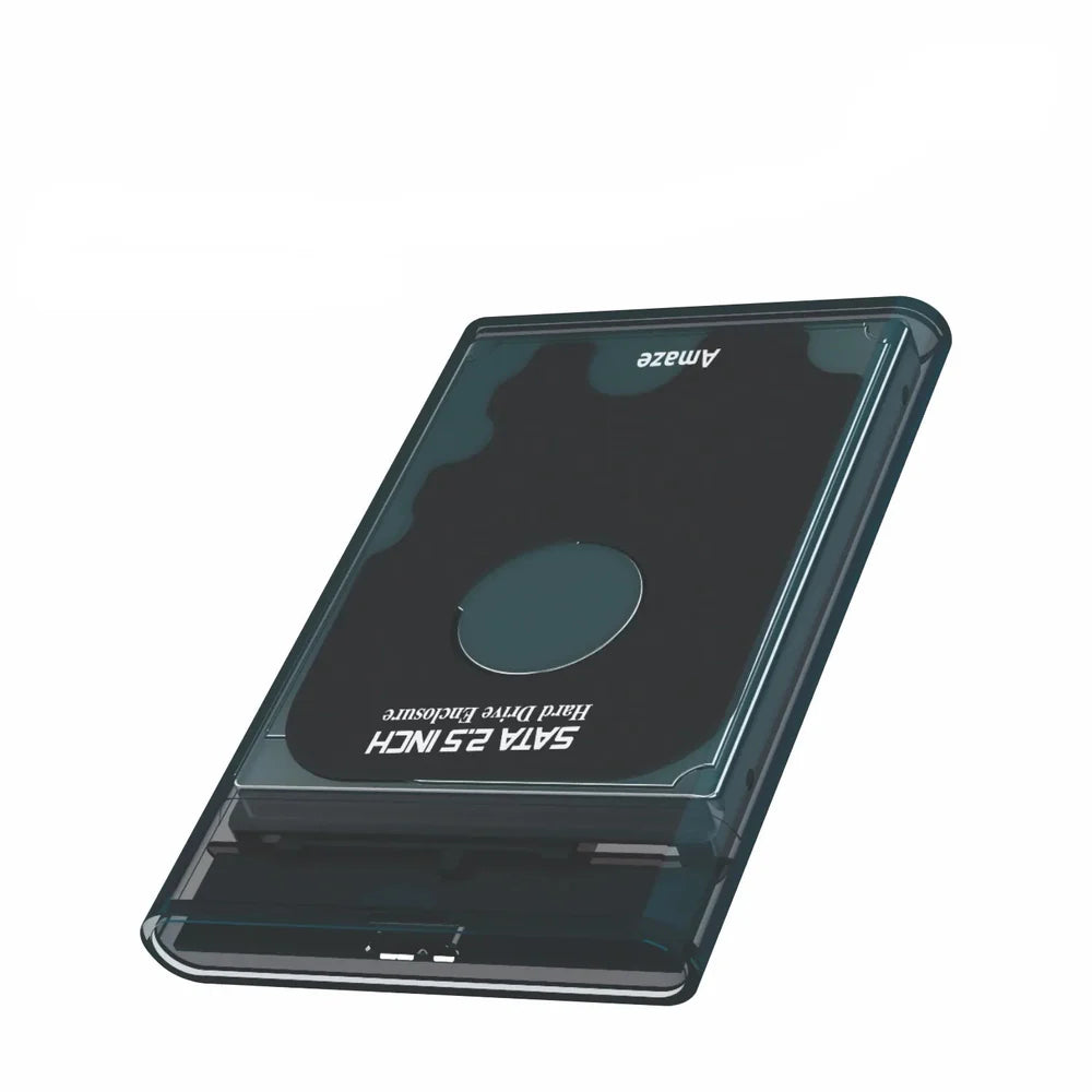 AMAZE A205 | USB 3.0 External HDD Case Enclosure 2.5” | Transparent Crystal Design, Tool-Free Setup, High-Speed Transmission | Model A205