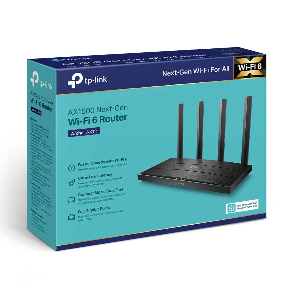 TP-Link Archer AX12 | AX1500 Wi-Fi 6 Router with OFDMA, MU-MIMO, and Beamforming Coverage