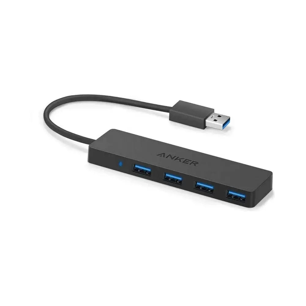 Anker A7516 USB Hub | Ultra Slim 4-Port USB 3.0 | SuperSpeed 5Gbps Data Transfer | Plug-and-Play | Lightweight Aluminum Design | Matte Black | For Laptops, Desktops, and Peripherals