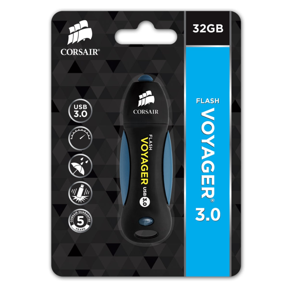 CORSAIR Flash Voyager® 32GB USB 3.0 Flash Drive | Rugged Design | High-Speed Portable Storage