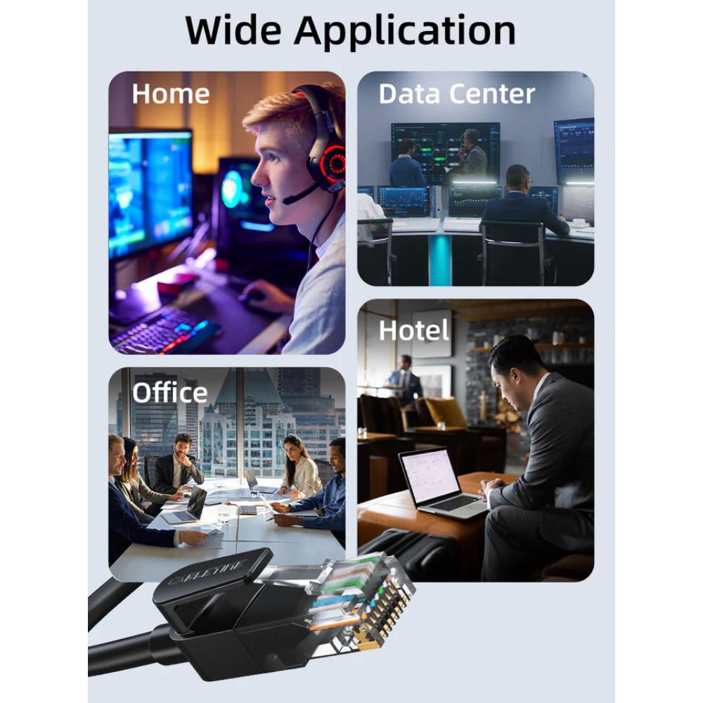 CABLETIME CN60 Cat 6 Ethernet Network Cable | 1000Mbps, 250MHz, UTP, Gold-Plated RJ45, PVC Jacket (1M - 30M)