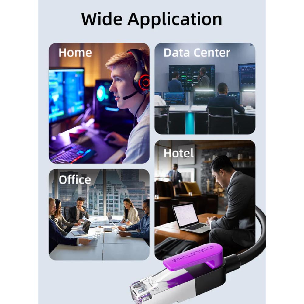 CABLETIME CN80 | Cat 8 Patch Cable, 40Gbps, Double Shielded, RJ45, 2000MHz, 1m / 3m / 5m