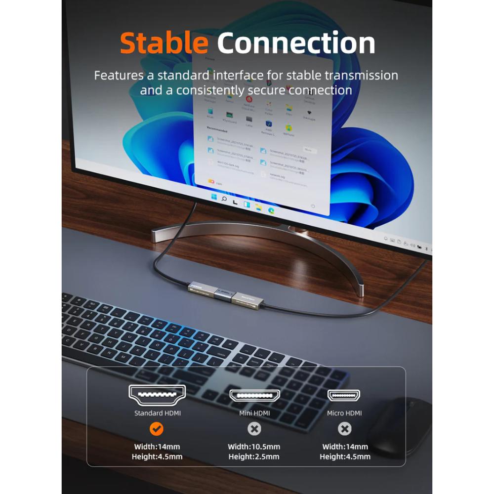CABLETIME CP46U 8K HDMI 2.1 Coupler Female to Female | 8K@60Hz | 48Gbps | HDMI 2.1 | Aluminum Alloy | Gold-Plated Connectors