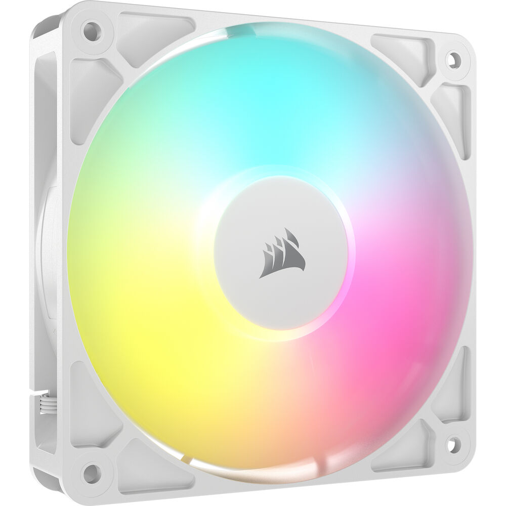 Corsair RS120 ARGB 120mm PWM Fan | Black & White | Reliable Cooling with Daisy-Chained ARGB Control