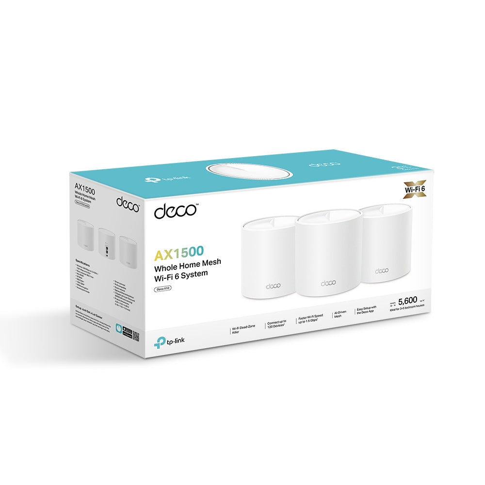TP-Link Deco X10 AX1500 Whole Home Mesh Wi-Fi 6 System | Seamless Mesh Coverage with Ultra-Low Latency and OFDMA Efficiency