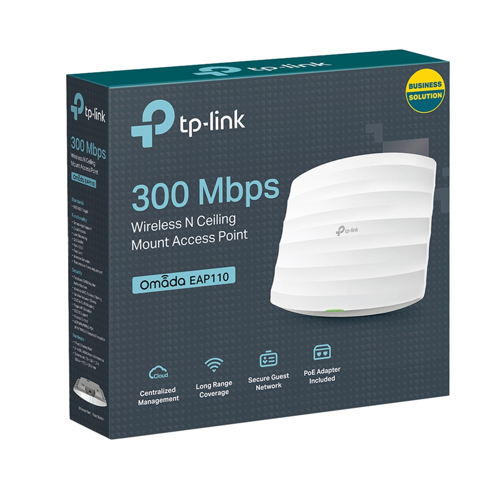 TP-Link EAP110 N300 Wireless N Ceiling Mount Access Point | Reliable Wi-Fi with Centralized Management and Secure Access