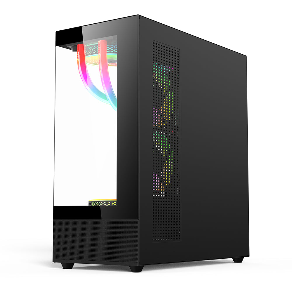 EASE EC123B Tempered Glass Gaming Case | Full View, High Airflow & Superior Cooling