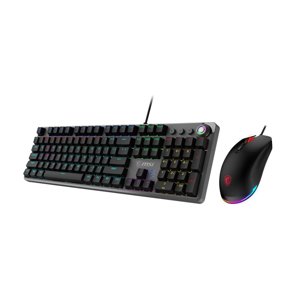 MSI Forge GK310 Combo Red US Gaming Keyboard & Mouse | Mechanical Switches, Hot-Swappable Design, RGB Backlighting