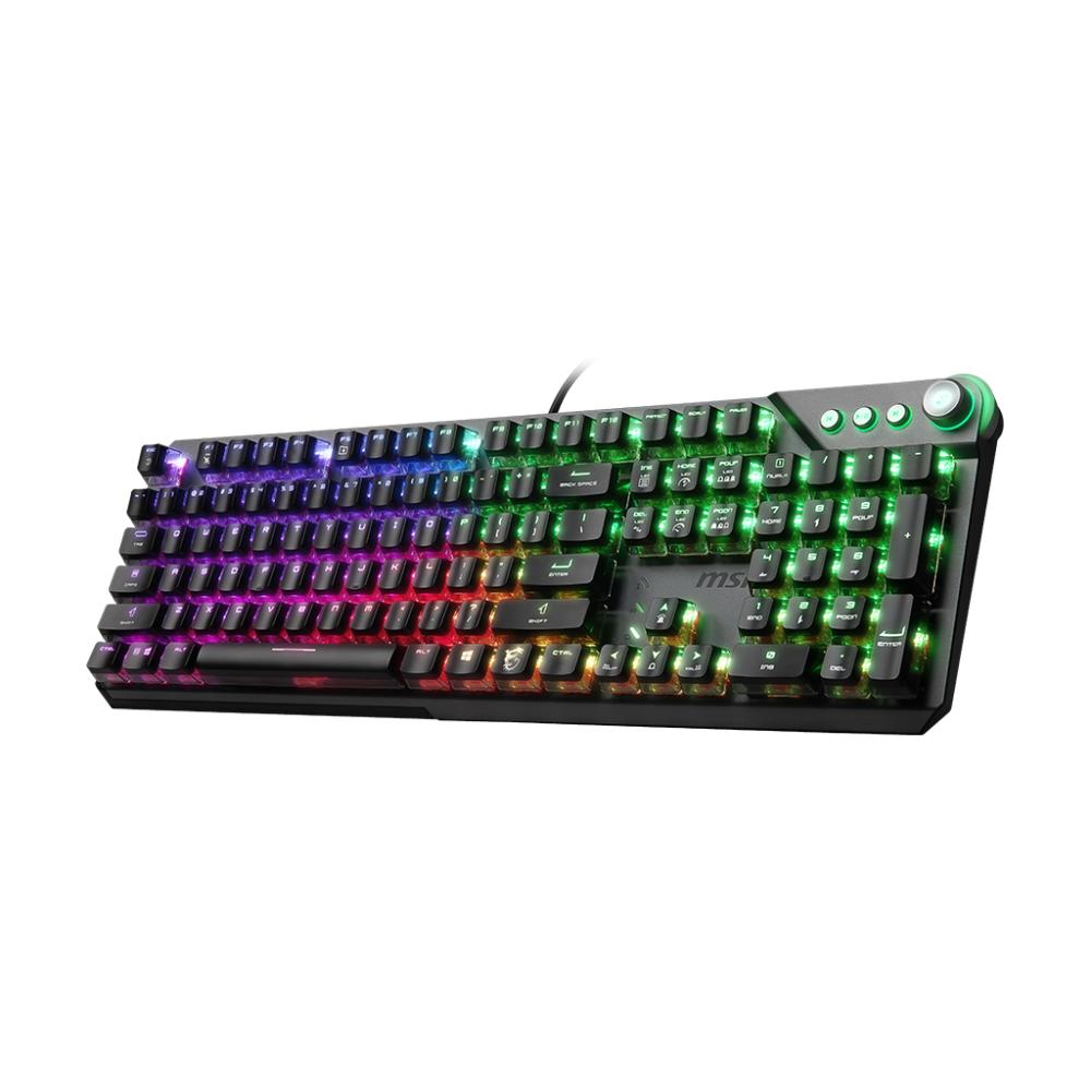 MSI VIGOR GK71 SONIC RED US | Wired Mechanical Gaming Keyboard | MSI Sonic Red Linear Switches | Per-Key RGB Mystic Light | Aircraft-Grade Aluminum Top Plate | Dedicated Media Controls | Ergonomic Keycaps | For Competitive Gaming and Daily Use