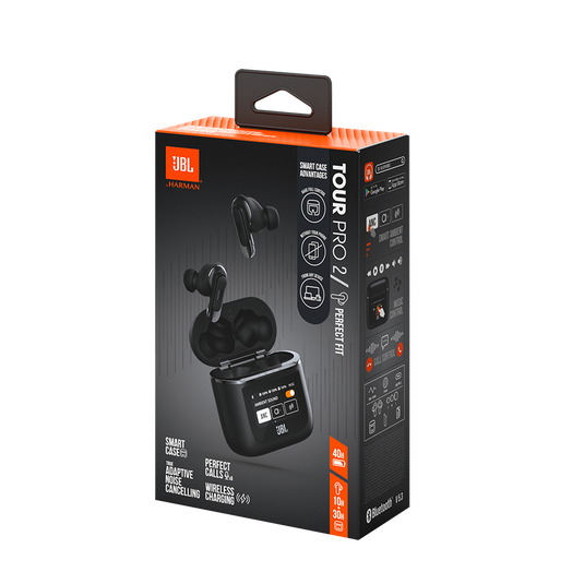 JBL Tour Pro 2 | True wireless Noise Cancelling earbuds | Black